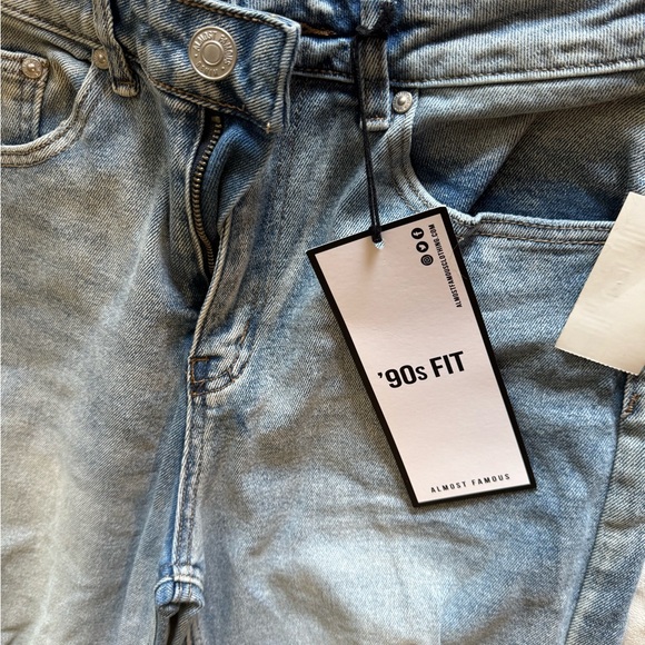 Almost Famous Blue Straight Leg Jeans with Natural Fade - Picture 2 of 4